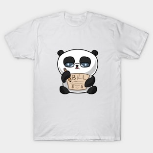 Kawaii panda paying the bills T-Shirt